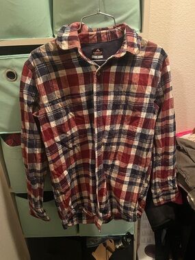 Ridgecut Red & Navy Plaid Long Sleeve Shirt Jacket